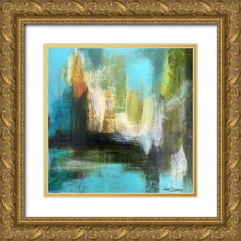 Aqua Serenity 3 Gold Ornate Wood Framed Art Print with Double Matting by Blackerby, Linda S.