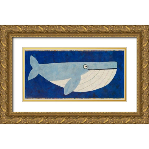 Wendell the Whale Gold Ornate Wood Framed Art Print with Double Matting by Craig, Casey