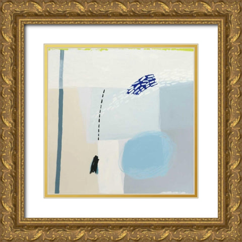 Blues Gold Ornate Wood Framed Art Print with Double Matting by Cohen, Aliza