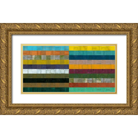 Wooden Abstract VIII Gold Ornate Wood Framed Art Print with Double Matting by Calkins, Michelle