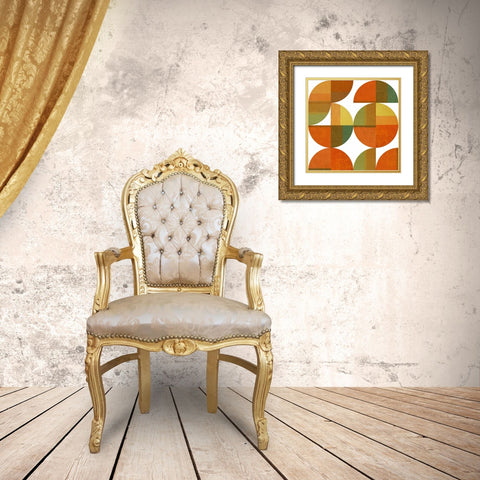 Four Suns Quartered Gold Ornate Wood Framed Art Print with Double Matting by Calkins, Michelle