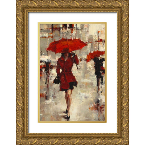 Paris Invitation Gold Ornate Wood Framed Art Print with Double Matting by Christie, Lorraine