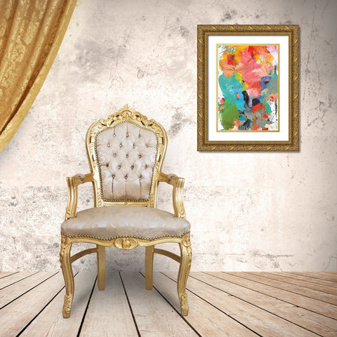 Pear Gold Ornate Wood Framed Art Print with Double Matting by Christine, Niya