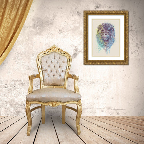 Lion King Gold Ornate Wood Framed Art Print with Double Matting by Caldwell, Rachel