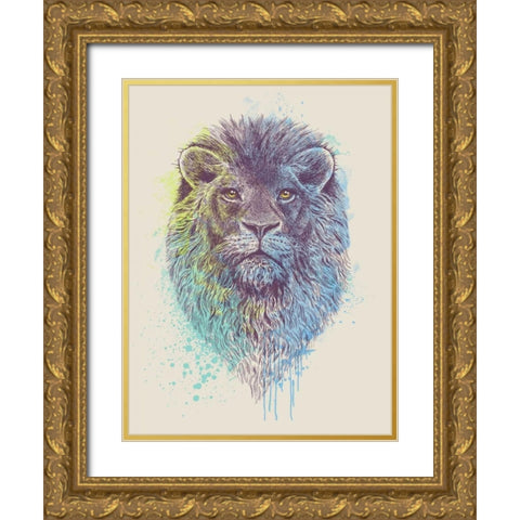 Lion King Gold Ornate Wood Framed Art Print with Double Matting by Caldwell, Rachel
