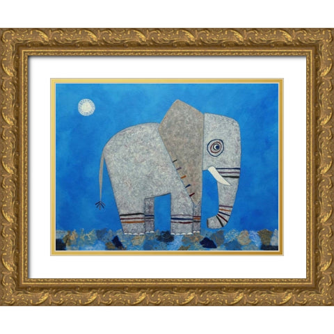 Everything Else Is Irrelephant Gold Ornate Wood Framed Art Print with Double Matting by Craig, Casey