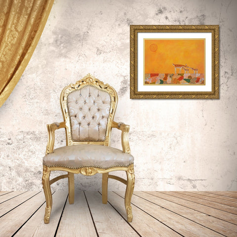 Fawns At Dawn Gold Ornate Wood Framed Art Print with Double Matting by Craig, Casey
