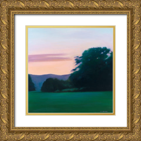 Lawn at Twilight Gold Ornate Wood Framed Art Print with Double Matting by Caldwell, Carolyn