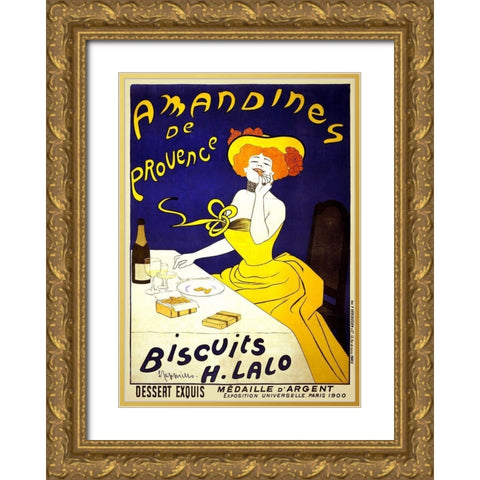 Amandines de Provence, 1900 Gold Ornate Wood Framed Art Print with Double Matting by Cappiello, Leonetto