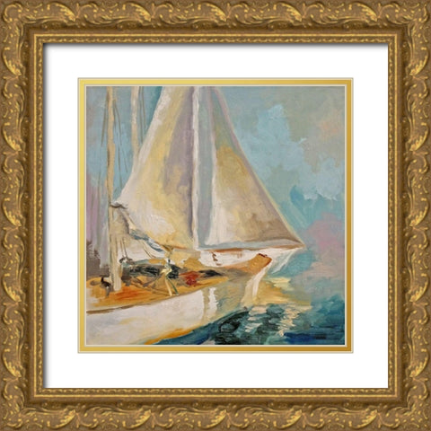 Setting Sail Gold Ornate Wood Framed Art Print with Double Matting by Cormany, Claire