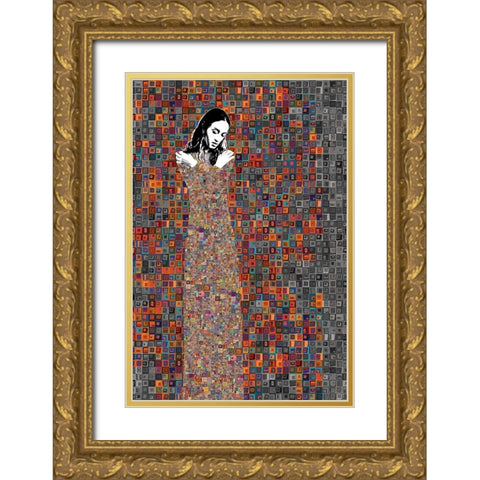 El Abrazo Gold Ornate Wood Framed Art Print with Double Matting by Cacho, Jose