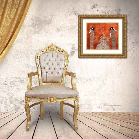 La Fuente Gold Ornate Wood Framed Art Print with Double Matting by Cacho, Jose