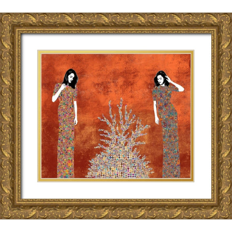 La Fuente Gold Ornate Wood Framed Art Print with Double Matting by Cacho, Jose