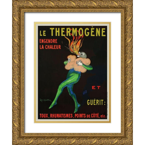 ThermogÃ¨ne Warms You Up, 1909 Gold Ornate Wood Framed Art Print with Double Matting by Cappiello, Leonetto