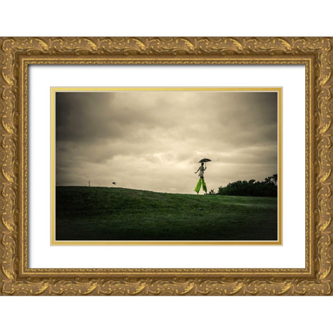 A Ordinary Afternoon Gold Ornate Wood Framed Art Print with Double Matting by Corso, Stefano