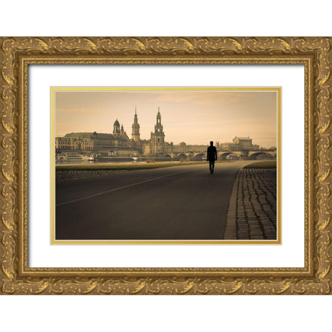Dresden Symphony Gold Ornate Wood Framed Art Print with Double Matting by Corso, Stefano