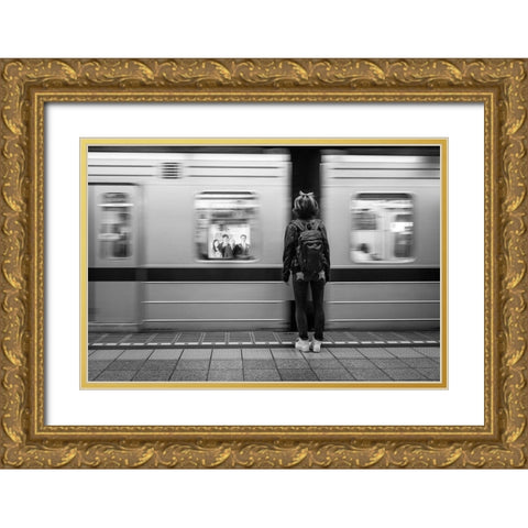 We Are A Family Gold Ornate Wood Framed Art Print with Double Matting by Corso, Stefano