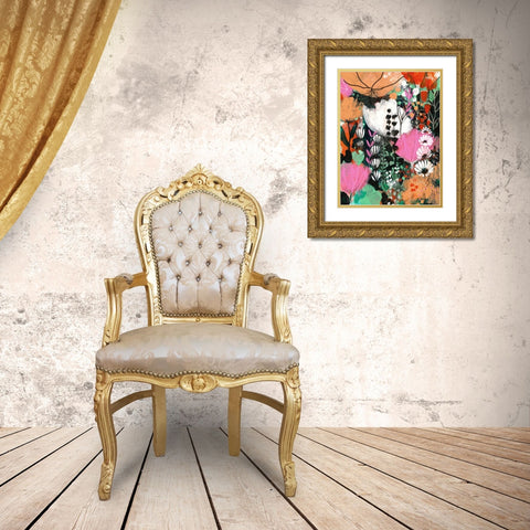 Strawberry Moon Gold Ornate Wood Framed Art Print with Double Matting by Capri, Corina