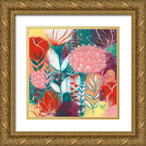 Sensuality Gold Ornate Wood Framed Art Print with Double Matting by Capri, Corina