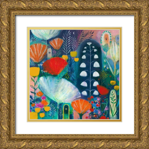 Nuit Blanche Gold Ornate Wood Framed Art Print with Double Matting by Capri, Corina