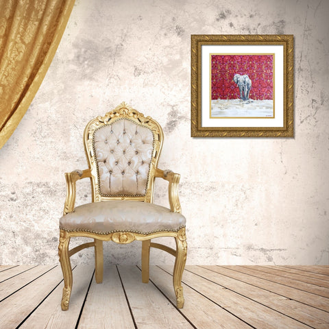 Elephant Gold Ornate Wood Framed Art Print with Double Matting by Clumeck, Alana