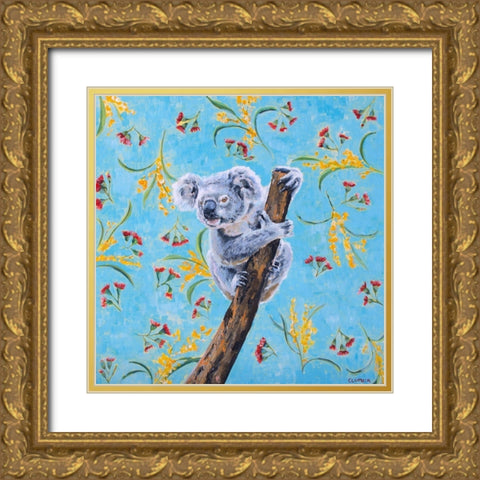 Koala Gold Ornate Wood Framed Art Print with Double Matting by Clumeck, Alana