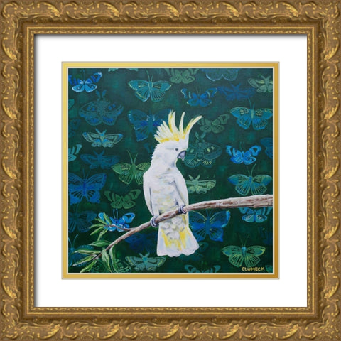 Yellow Crested Gold Ornate Wood Framed Art Print with Double Matting by Clumeck, Alana