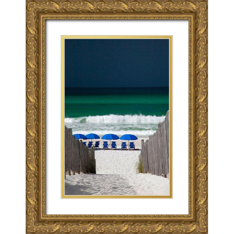 Approaching Storm Gold Ornate Wood Framed Art Print with Double Matting by Cannon, George