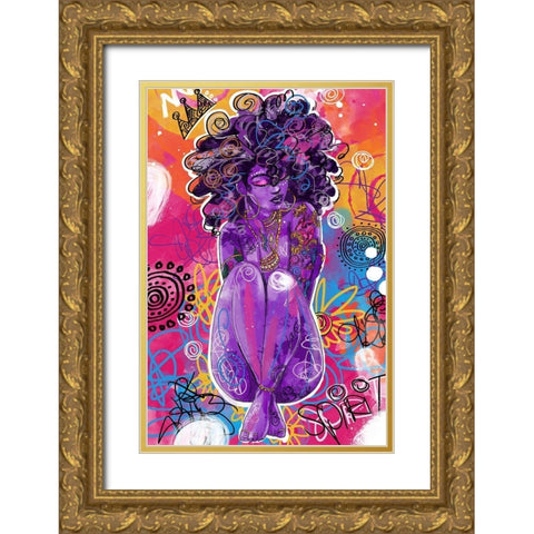 Nomusa Gold Ornate Wood Framed Art Print with Double Matting by Copeland, Justin