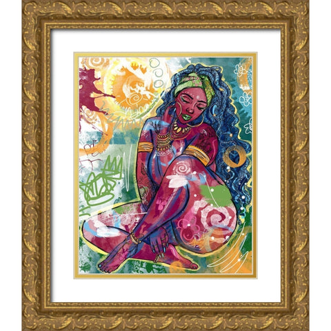 Isoke Gold Ornate Wood Framed Art Print with Double Matting by Copeland, Justin