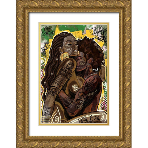 Stability Gold Ornate Wood Framed Art Print with Double Matting by Copeland, Justin