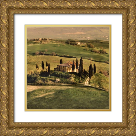Tuscan Villa Gold Ornate Wood Framed Art Print with Double Matting by Carmel, Elizabeth