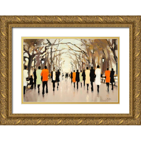 Poets Walk Gold Ornate Wood Framed Art Print with Double Matting by Christie, Lorraine