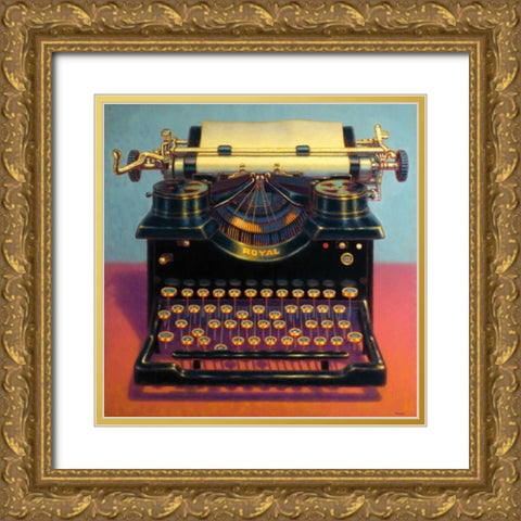 Writers Block II Gold Ornate Wood Framed Art Print with Double Matting by Colletta, TR