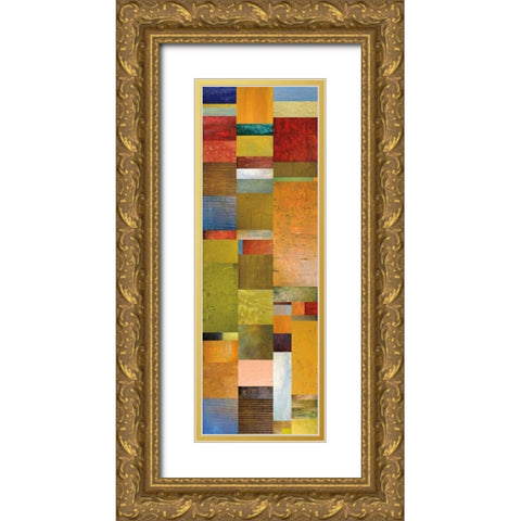Color Panels with Blue Sky Gold Ornate Wood Framed Art Print with Double Matting by Calkins, Michelle