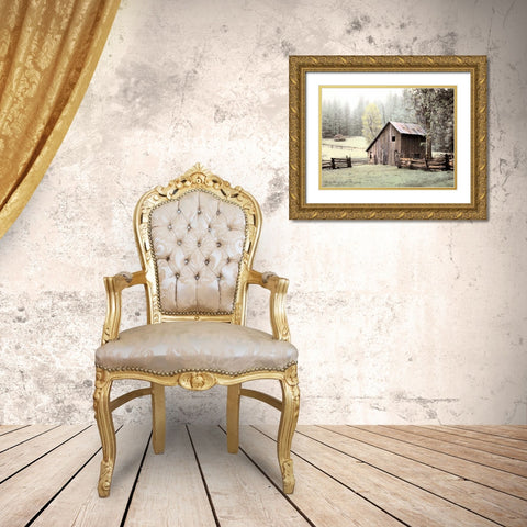 Barn near Sonora Gold Ornate Wood Framed Art Print with Double Matting by Culver, Laura