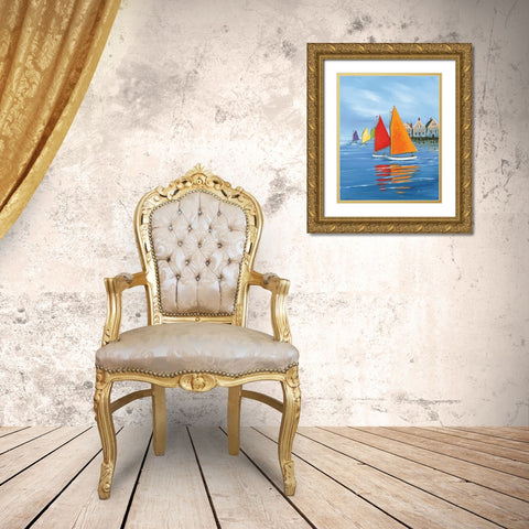 Mariners Landing Gold Ornate Wood Framed Art Print with Double Matting by Caldwell Fisher, Sally
