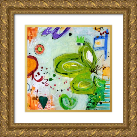 Ms. Alice and Peeps Long Story No.10 Gold Ornate Wood Framed Art Print with Double Matting by Cochran, Gina