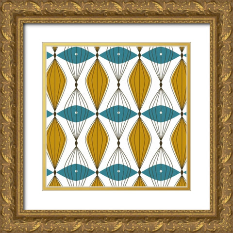 Atomic Art 2 Gold Ornate Wood Framed Art Print with Double Matting by Cave, Rachel