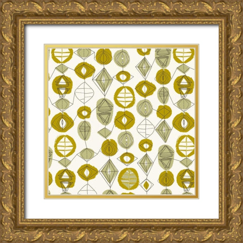 Atomic Art 3 Gold Ornate Wood Framed Art Print with Double Matting by Cave, Rachel
