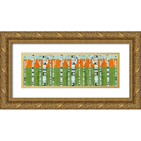 Birches in Spring Gold Ornate Wood Framed Art Print with Double Matting by Calkins, Michelle