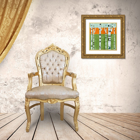 Spring Birches Gold Ornate Wood Framed Art Print with Double Matting by Calkins, Michelle