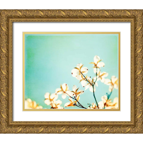 Blossoms Adrift Gold Ornate Wood Framed Art Print with Double Matting by Cochrane, Carolyn