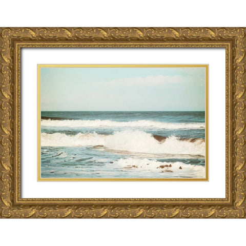 Flowing Sea Gold Ornate Wood Framed Art Print with Double Matting by Cochrane, Carolyn