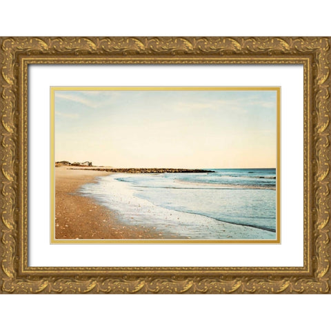 Walking on the Coast Gold Ornate Wood Framed Art Print with Double Matting by Cochrane, Carolyn