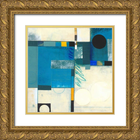 Calypso Blue I Gold Ornate Wood Framed Art Print with Double Matting by Colter, Deborah T.