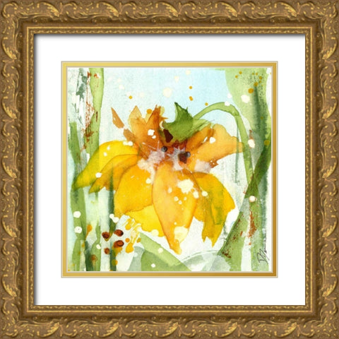 Daffodil Gold Ornate Wood Framed Art Print with Double Matting by Derman, Dawn