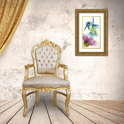 Lilac and Blue Gold Ornate Wood Framed Art Print with Double Matting by Derman, Dawn