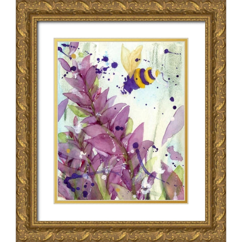 Pollinator Gold Ornate Wood Framed Art Print with Double Matting by Derman, Dawn