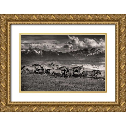 Mountain Range Mavericks Gold Ornate Wood Framed Art Print with Double Matting by Dearing, Lisa